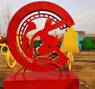 玻璃鋼彩繪公園創(chuàng  )意法治雕塑