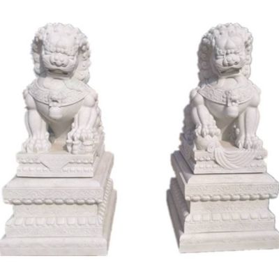 公司門(mén)口石獅擺件 賓館會(huì )所門(mén)口動(dòng)物擺件  雕塑純手工雕刻