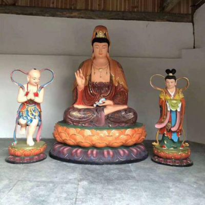 玻璃鋼彩繪戶(hù)外園林景觀(guān)觀(guān)音雕塑