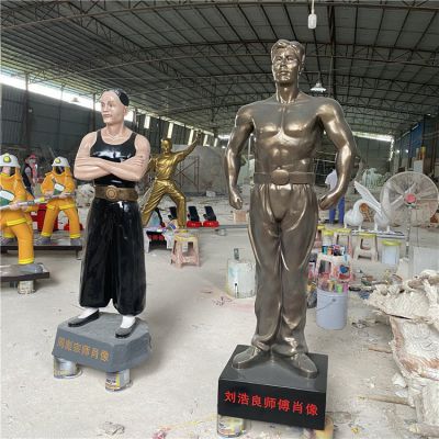 玻璃鋼人物塑像，仿銅人物和彩繪人物