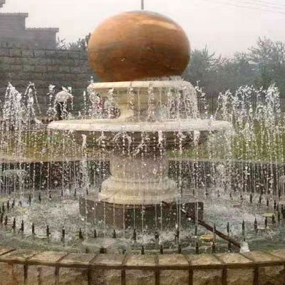 園林大理石風(fēng)水球噴泉景觀(guān)雕塑