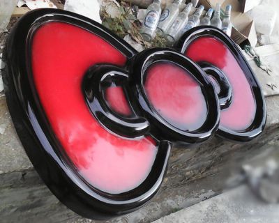 商場(chǎng)裝飾0玻璃鋼噴漆蝴蝶結雕塑