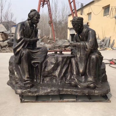 玻璃鋼仿銅人物公園景觀(guān)情景小品