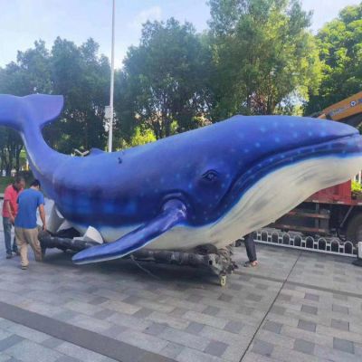 景區大型玻璃鋼彩繪海洋動(dòng)物景觀(guān)鯨魚(yú)雕塑