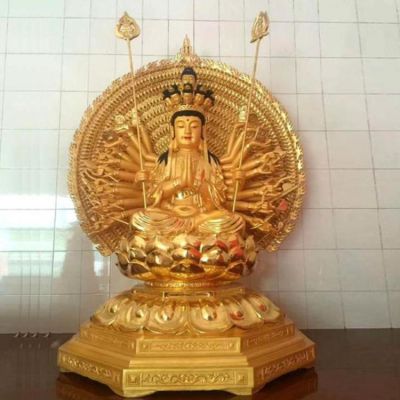 室內創(chuàng  )意鑄銅千手觀(guān)音雕塑