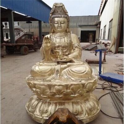 大型鑄銅噴漆寺廟供奉菩薩滴水觀(guān)音