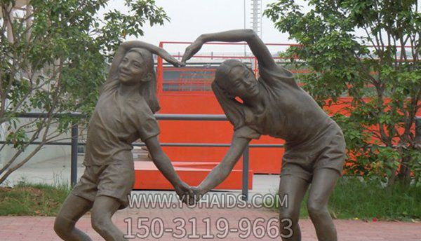 廣場(chǎng)創(chuàng )意銅鑄創(chuàng )意男女愛(ài)心雕塑