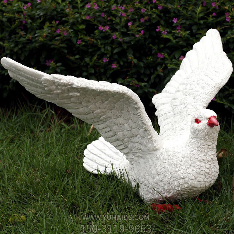公園草坪創(chuàng )意仿真動(dòng)物裝飾品鴿子雕塑