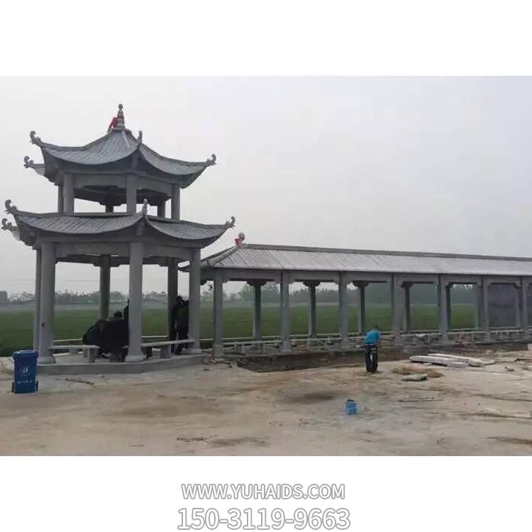 戶(hù)外園林廣場(chǎng)大型仿古中式長(cháng)廊涼亭雕塑