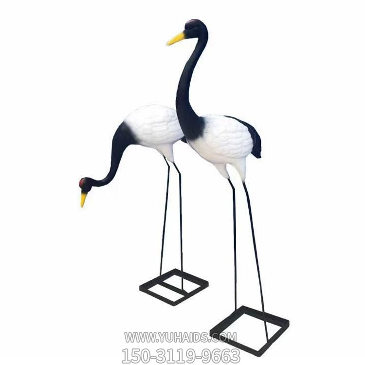 玻璃剛仿真仙鶴雕塑園林水景觀(guān)小品