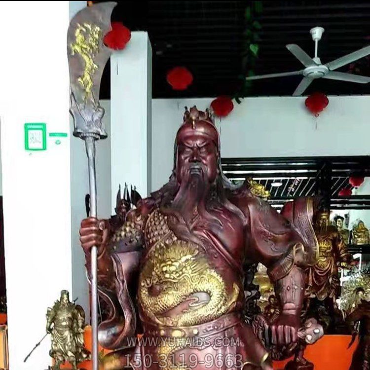 園林景觀(guān)鑄銅關(guān)公神像雕塑