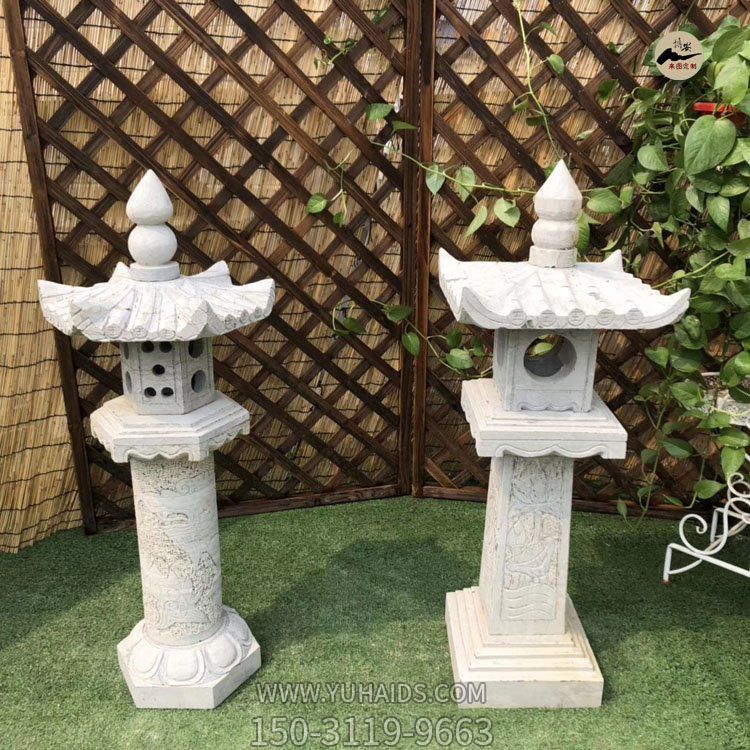 仿古石雕，庭院照明燈籠雕塑