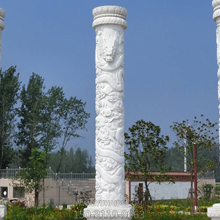花崗巖石雕龍柱 各種寺廟青石盤(pán)龍柱 景區石龍柱雕塑