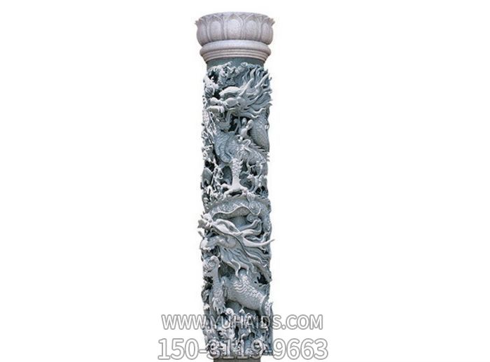 龍柱雕塑-宗教寺院廣場(chǎng)景觀(guān)龍柱石雕