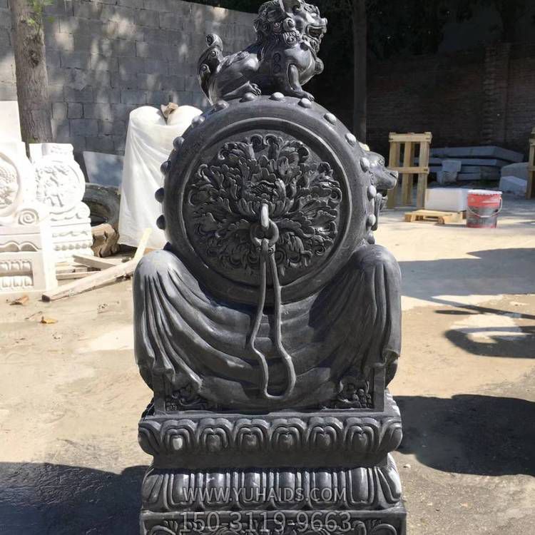 青石石雕戶(hù)外園林景觀(guān)門(mén)口門(mén)墩抱鼓石雕塑