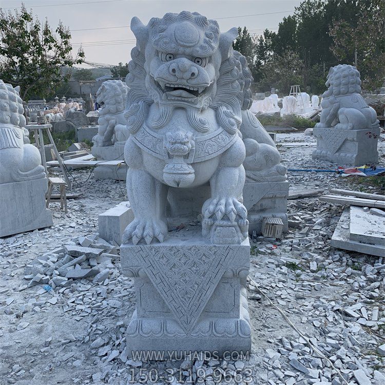 北方石獅子，傳統獅子大理石石雕雕塑