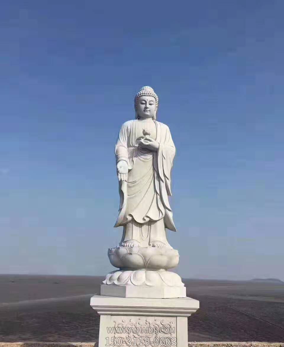 石雕廣場(chǎng)景觀(guān)雕塑戶(hù)外擺件漢白玉如來(lái)佛祖雕塑