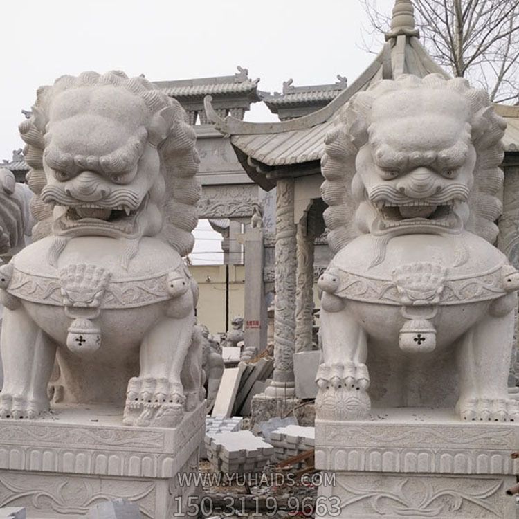 石雕大型青石頭石獅子一對看門(mén)獅子雕塑