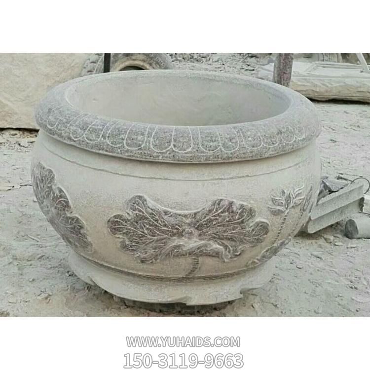 青石石雕戶(hù)外園林景觀(guān)大理石石雕花盆雕塑