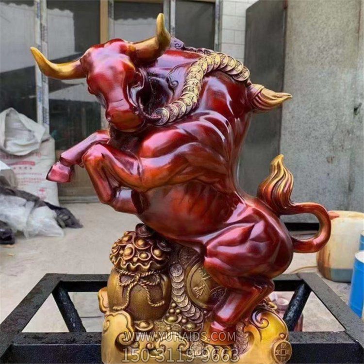 玻璃鋼仿銅戶(hù)外園林景觀(guān)擺件牛雕塑