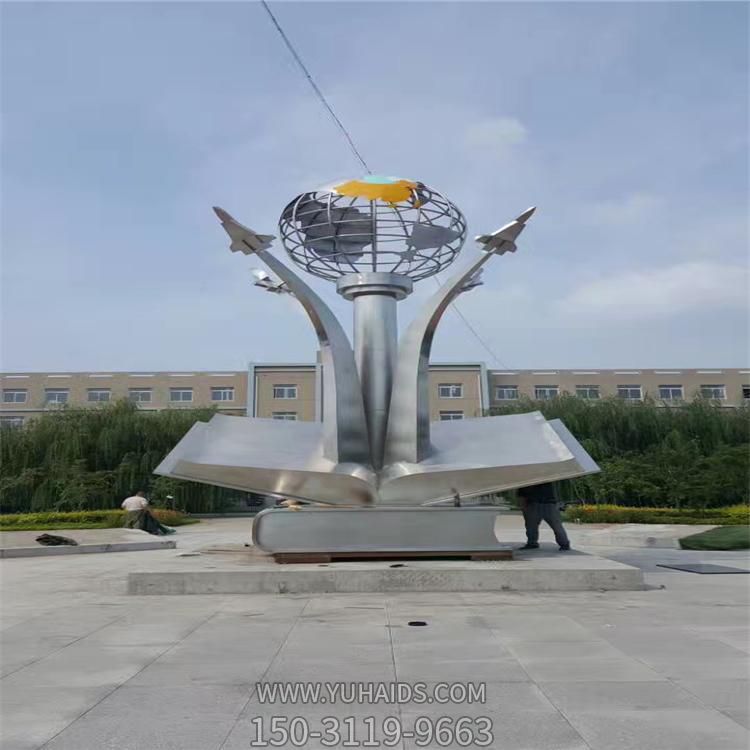 校園創(chuàng  )意不銹鋼騰飛雕塑