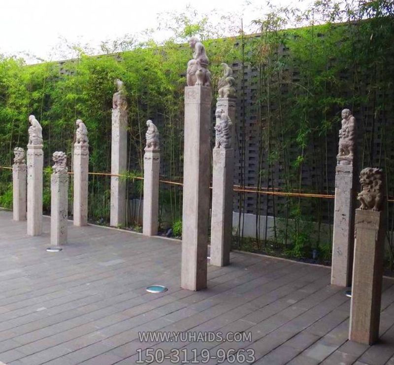 園林景觀(guān)拴馬柱石雕裝飾擺件雕塑