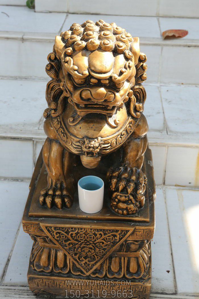 不銹鋼噴金烤漆鎏金創(chuàng )意浮雕獅子雕塑