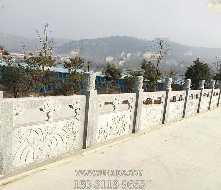 景觀(guān)臺階花崗巖防護欄桿雕塑