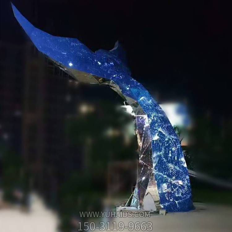 夜晚照明不銹鋼抽象創(chuàng  )意戶(hù)外大型景觀(guān)雕塑