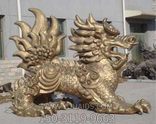 麒麟雕塑-不銹鋼噴漆烤漆大型動(dòng)物景觀(guān)麒麟雕塑
