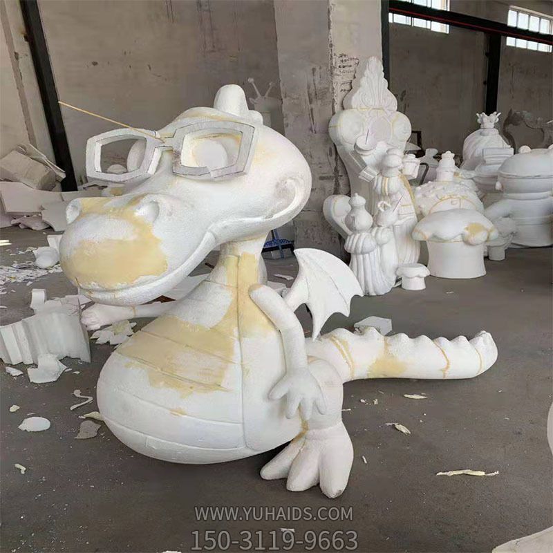 景區創(chuàng  )意抽象大理石石雕恐龍雕塑