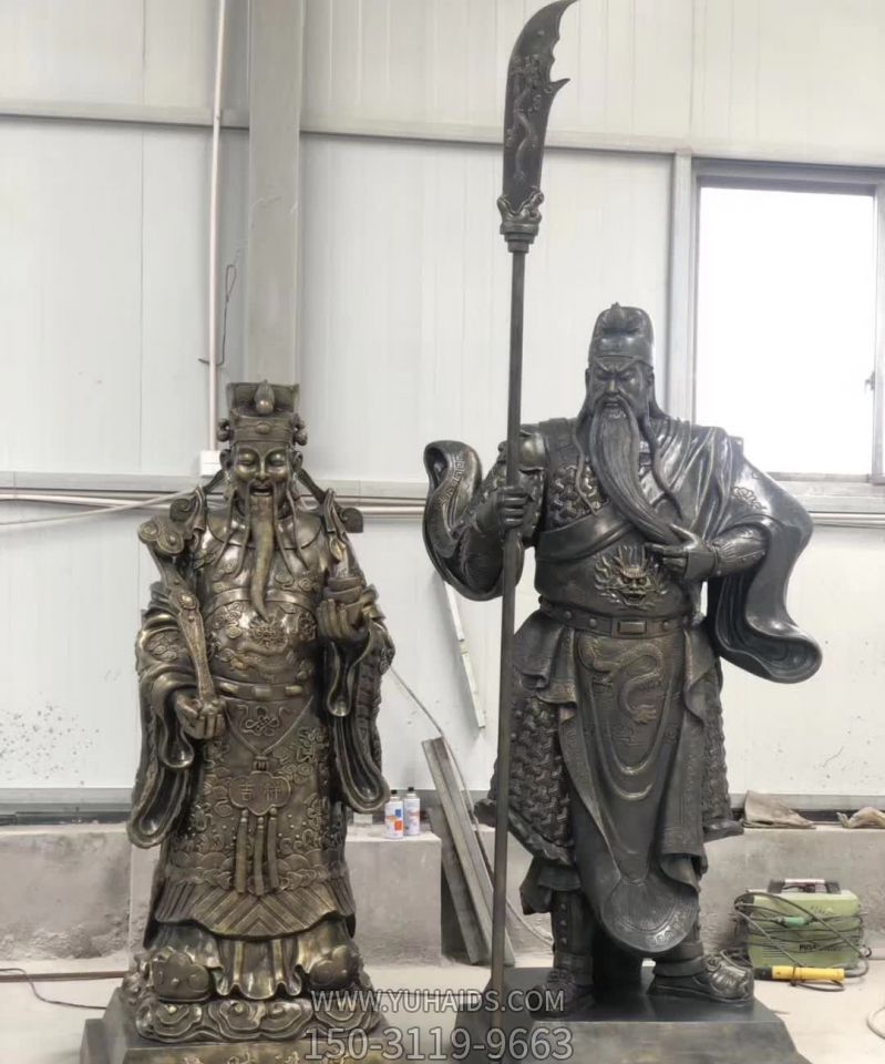 戶(hù)外景區大型景觀(guān)不銹鋼仿銅關(guān)公雕塑
