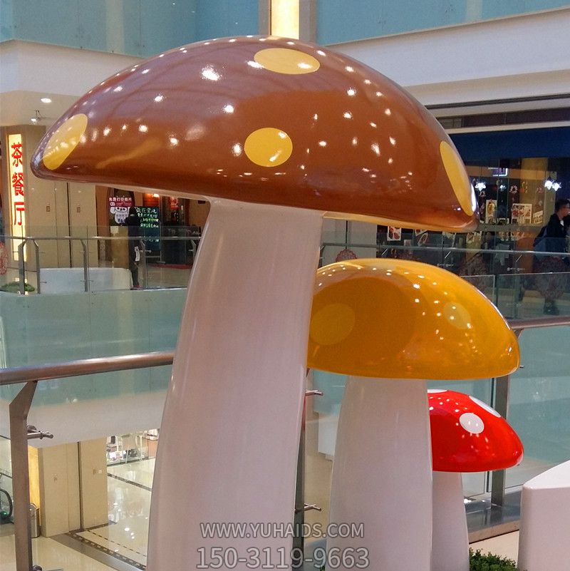 商場(chǎng)DP點(diǎn)展示美陳設計制作DP點(diǎn)玻璃鋼蘑菇雕塑開(kāi)業(yè)美陳制作廠(chǎng)家_17802