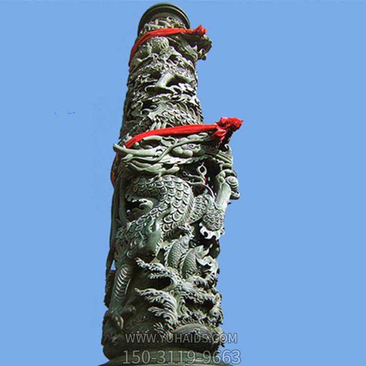戶(hù)外廣場(chǎng)大型浮雕龍柱雕塑