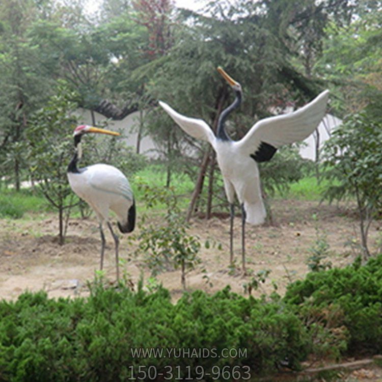 公園景區玻璃鋼仿真動(dòng)物仙鶴雕塑
