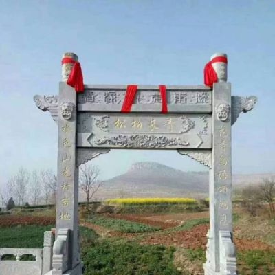 村口戶(hù)外大理石石雕牌坊