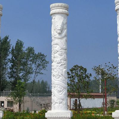 花崗巖石雕龍柱 各種寺廟青石盤(pán)龍柱 景區石龍柱雕塑