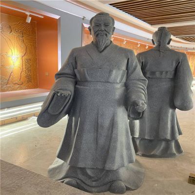 景點(diǎn)展覽館室內裝飾花崗巖雕刻古代人物雕塑