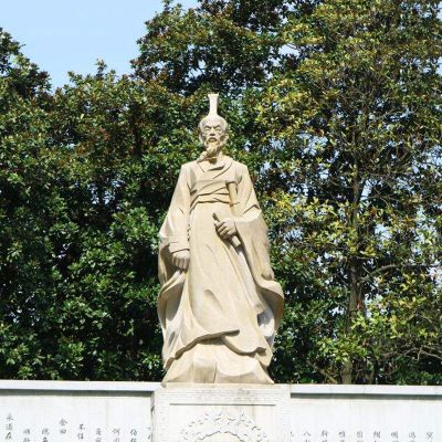 中國名人戰國時(shí)期楚國詩(shī)人屈原砂巖石雕像