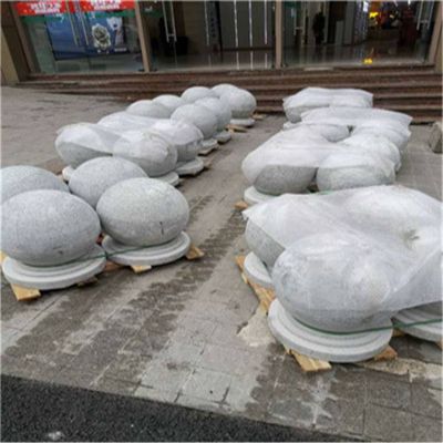 花崗巖芝麻白廣場(chǎng)道路交通擋車(chē)擋路阻車(chē)圓球、景觀(guān)石