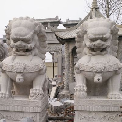 石雕大型青石頭石獅子一對看門(mén)獅子雕塑