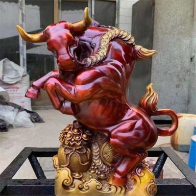 玻璃鋼仿銅戶(hù)外園林景觀(guān)擺件牛