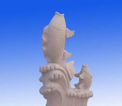 公園游樂(lè )場(chǎng)擺放的浪花上的漢白玉石雕創(chuàng  )意噴水雕塑