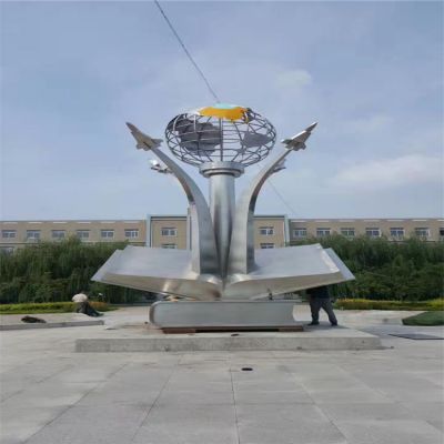 校園創(chuàng  )意不銹鋼騰飛雕塑