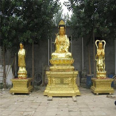鑄銅噴漆寺廟宗教供奉觀(guān)世音菩薩