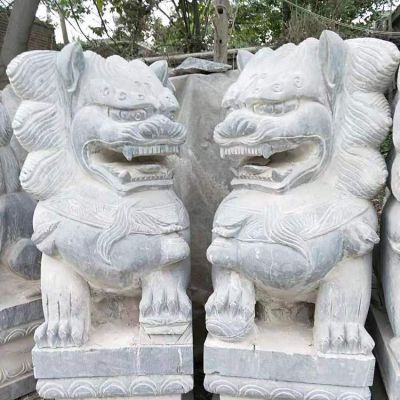 庭院小區門(mén)口大型大理石石雕獅子雕塑