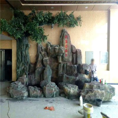 飯店室內塑石假山景觀(guān)雕塑