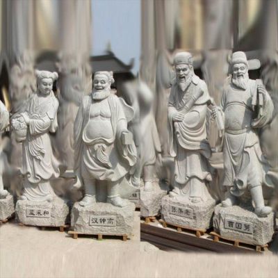 廣場(chǎng)景區擺放花崗巖八仙過(guò)海神話(huà)人物石像