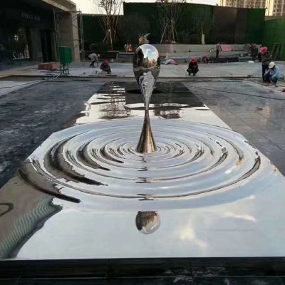 廣場(chǎng)水景不銹鋼水波紋景觀(guān)水滴雕塑