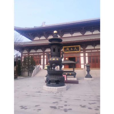 鑄造室外寺廟長(cháng)方形 宗祠供奉銅擺件 香爐雕塑